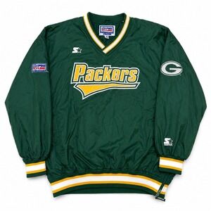 Vintage 90s Starter NFL Pro Line Green Bay Packers Pullover Jacket XL